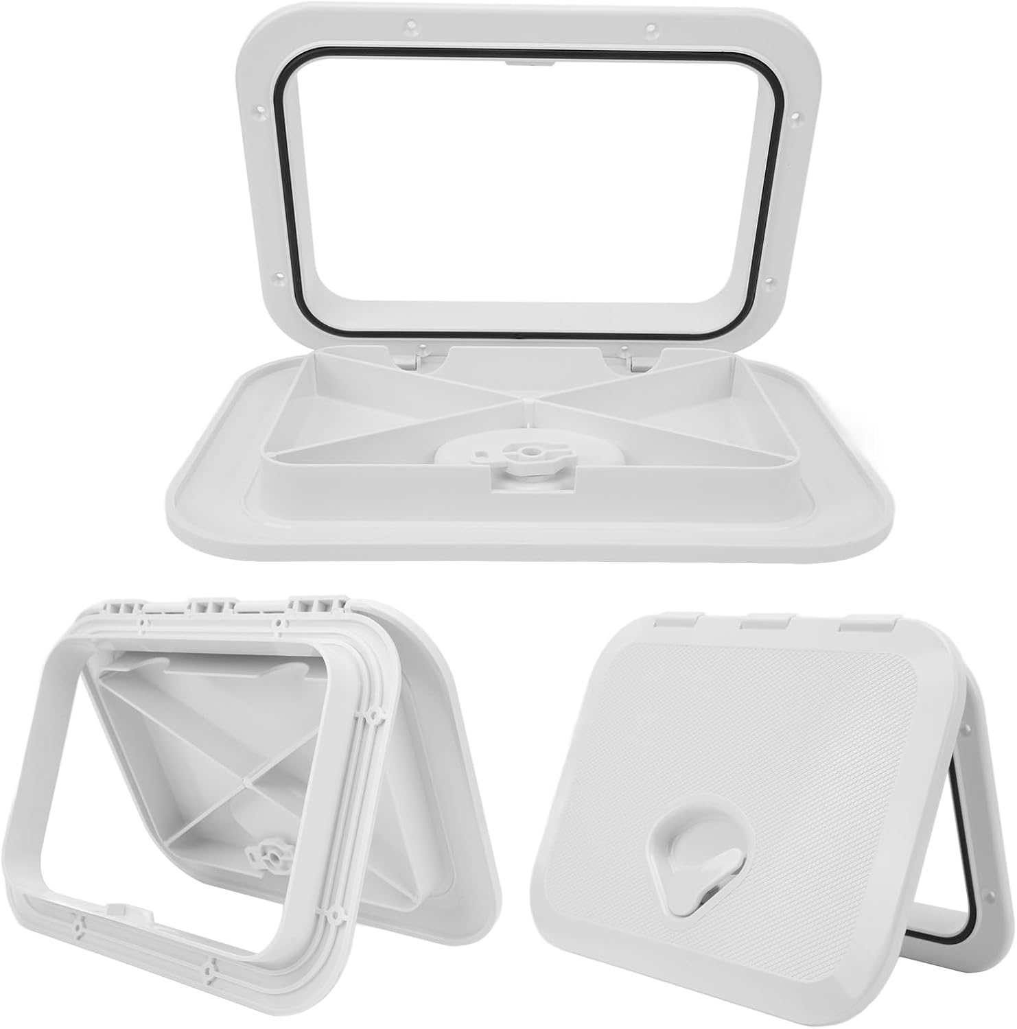 Marine Access Hatch - Marine Boat Deck Hatch - Boat Hatch Lid Deck Access Hatch & Lid - 10-5/8 X 14-3/4 / 270Mm X 375Mm - Opening Clearance: 7-1/2 X 11-1/2 - Black image number 4