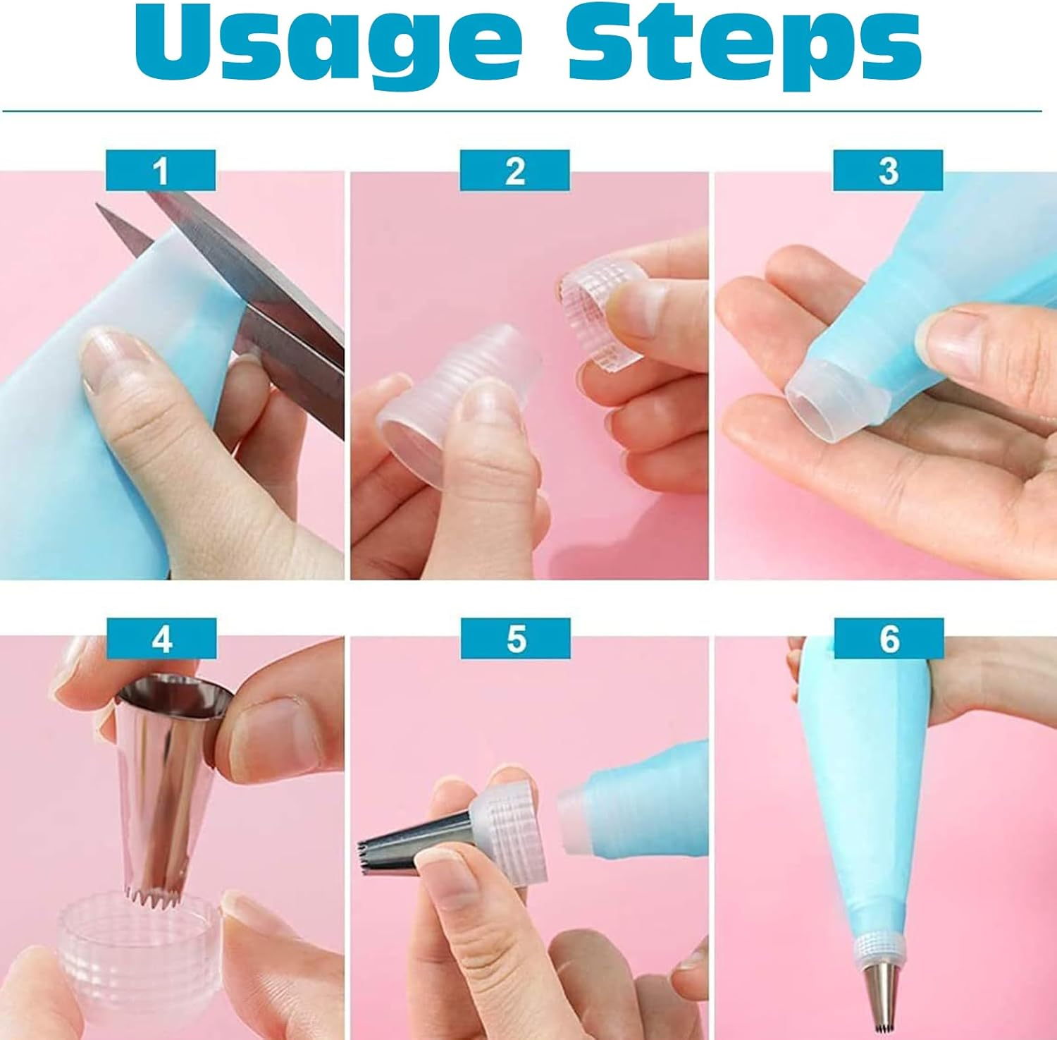 BSITSSS Icing Nozzle Set, 13 Pieces Icing Bags with Nozzles, Flower Nozzles Adapter, Silicone Piping Bag for Cupcake Decoration Cakes image number 3