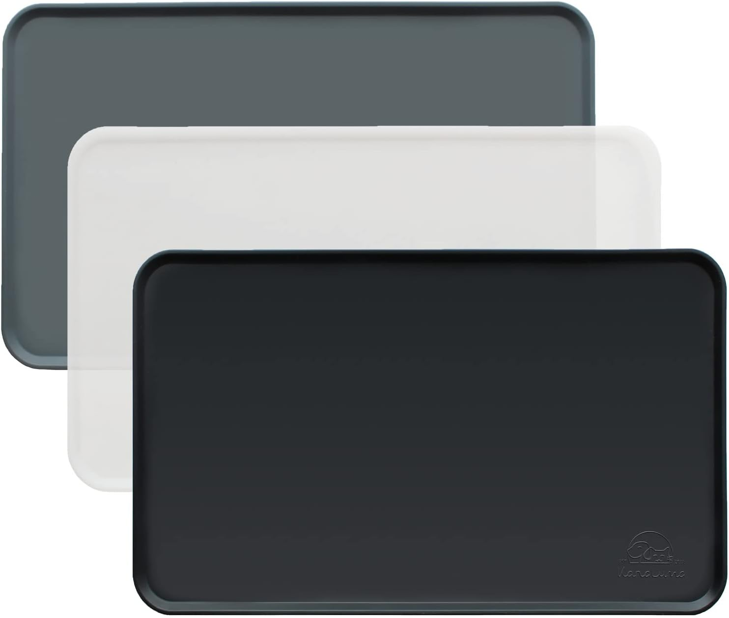 Karaluna&copy; Basic Silicone Mat 48 X 30 Cm, Black, Non-Slip Bowl Mat for Dog Bowl, Cat Bowl, Feeding Mat, Dogs, Cats Mat