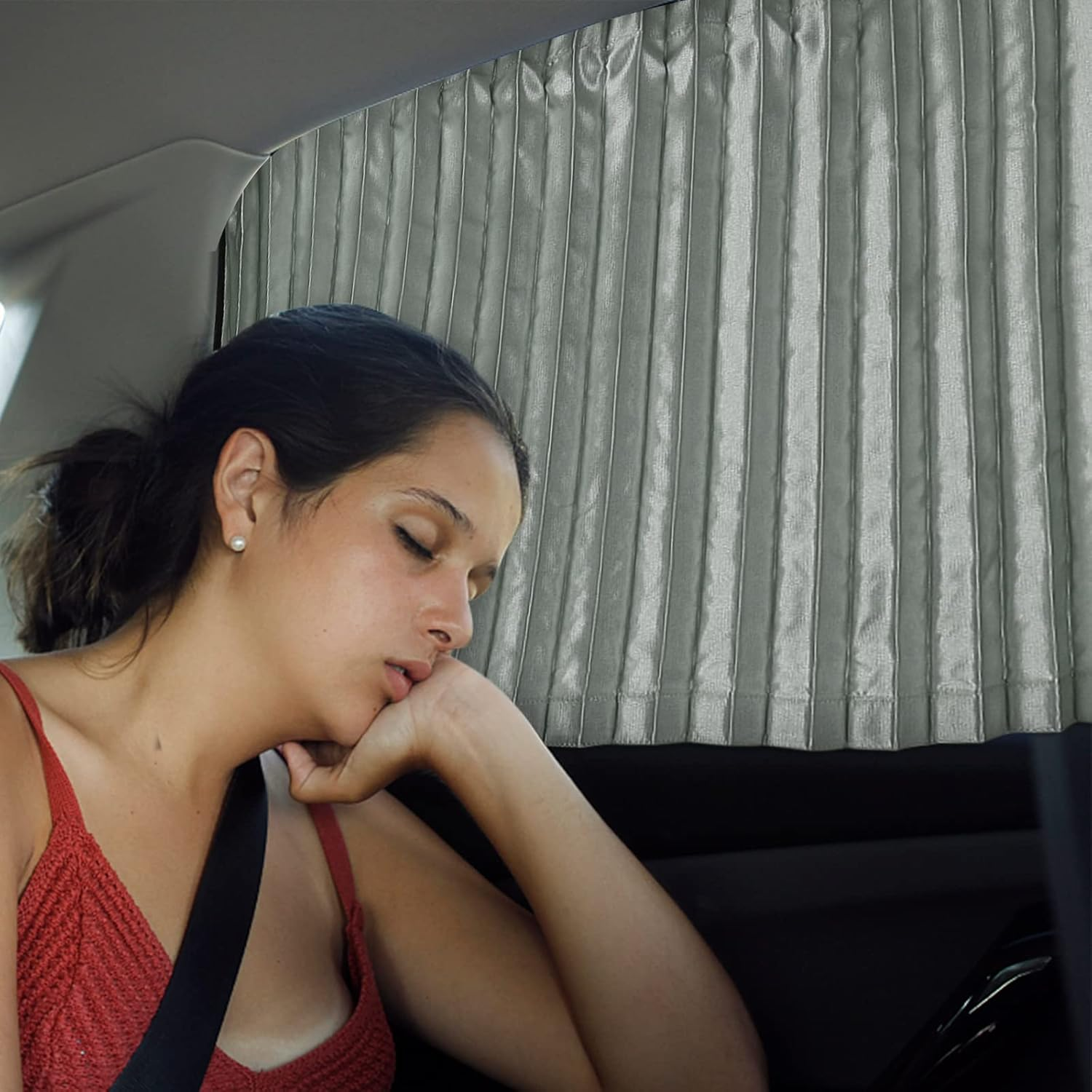 ZATOOTO Car Side Window Sun Shade - 2 Pcs Grey Magnetic Privacy Sunshades - Curtain Keeps Cooler Screen for Baby Sleeping