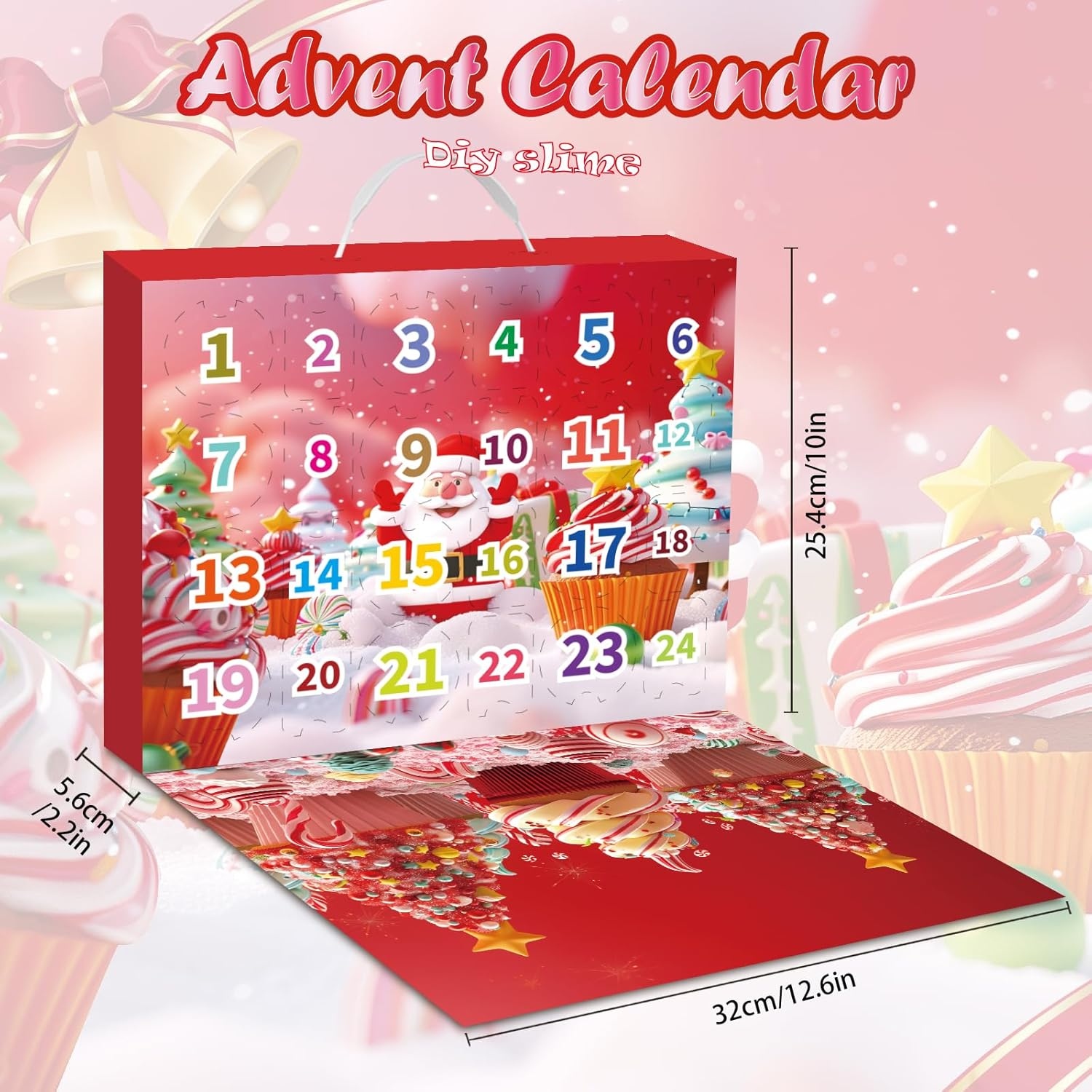 Advent Calendar 2024 Children'S Girls Slime Advent Calendar 12 Slimes with Christmas Motifs and 12 Packages with Slime Decoration Parts Christmas Countdown Calendar for Children Boys Girls image number 2