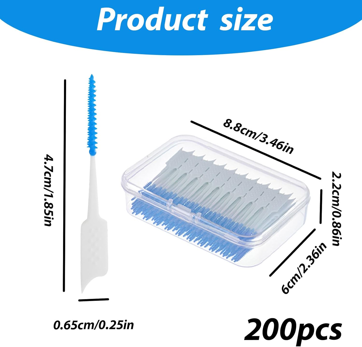 200 Pcs Interdental Brush, Disposable Tooth Pick, Flexible Interdental Brushes, Suitable for Teeth Cleaning, Oral Care, Travel Daily Use image number 1