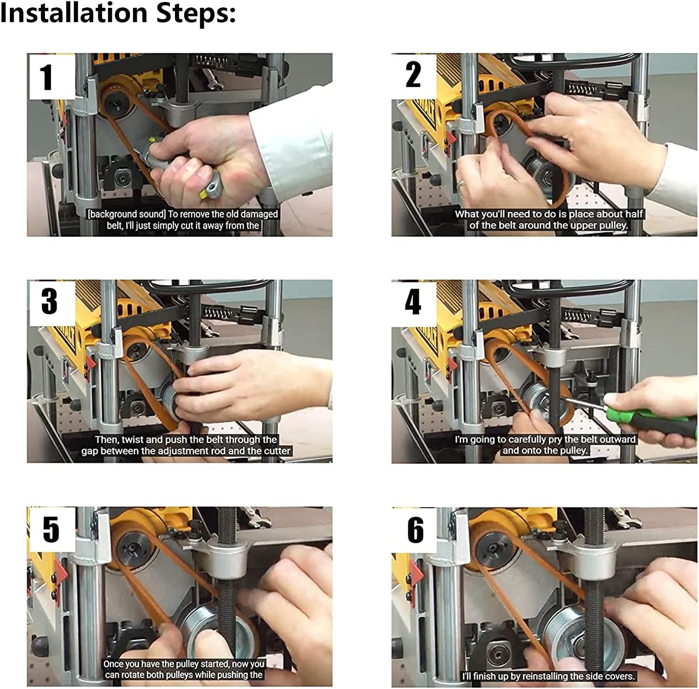 285968-00 Planer Drive Belt Replacement for Dewalt DW733, Craftsman 351217130-2 Pack Planer Drive Belt image number 1