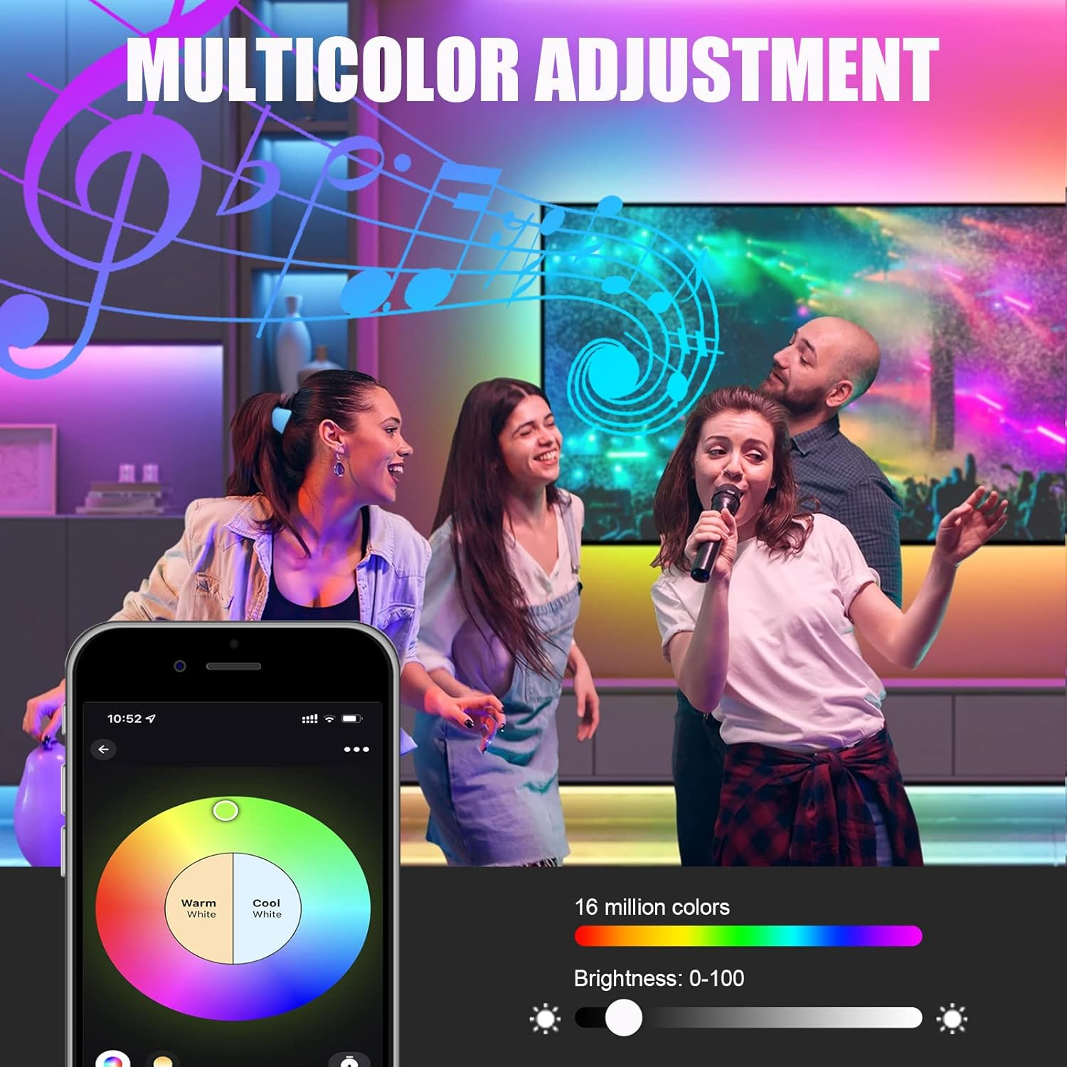 4 Pack Smart Wi-Fi LED Bulbs, E27 Light Bulbs, RGBW Smart LED Light Bulbs with 16 Million Colors, Cool and Warm White Light, Dimmable 2700K to 6500K White Lights image number 6