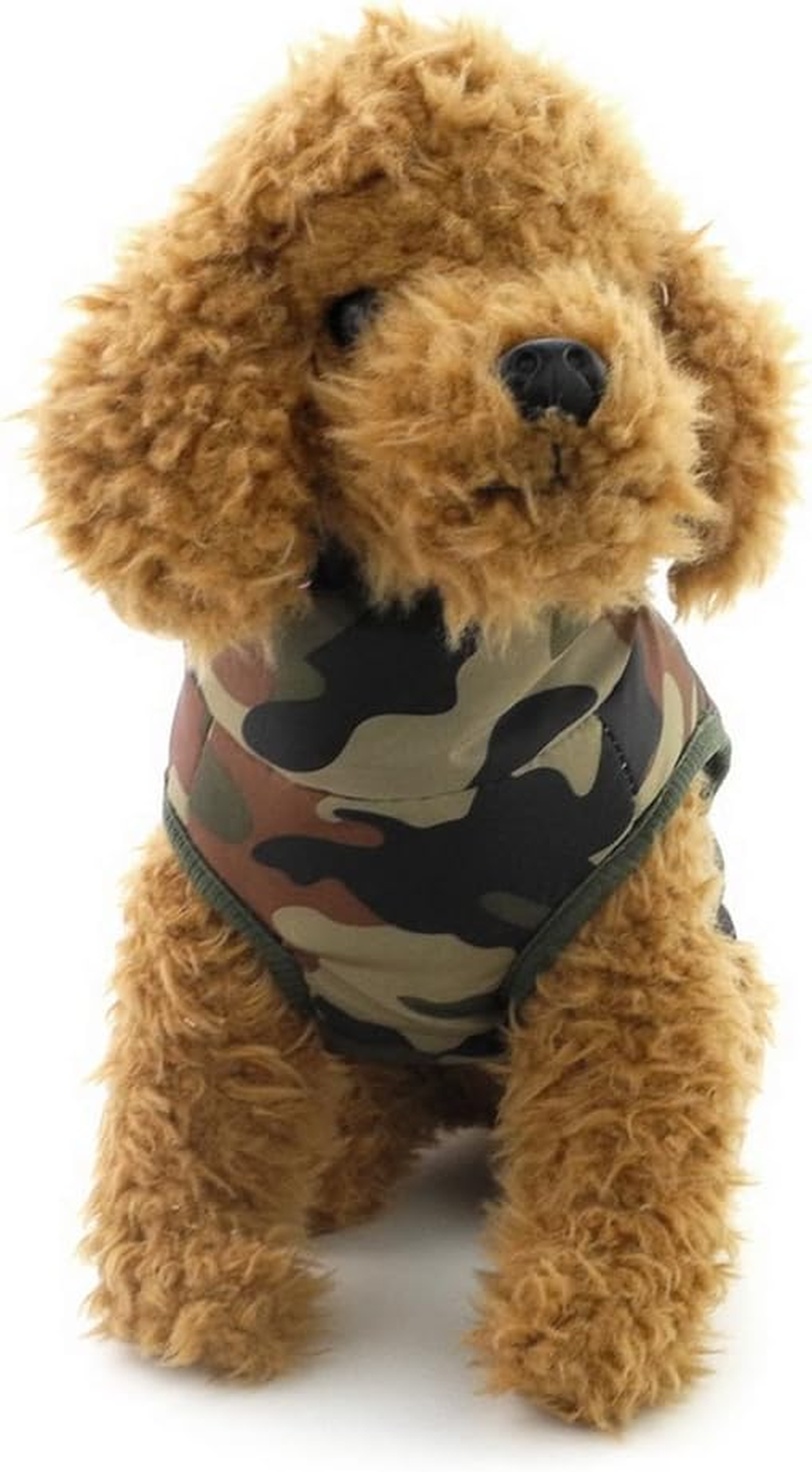 SELMAI Camo Waterproof Small Dog Cat Winter Coat Quilted Vest Jacket Harness with D-Ring Pet Puppy Puffer Coat Chihuahua Cold Weather Clothes Boy Apparel Army Green S