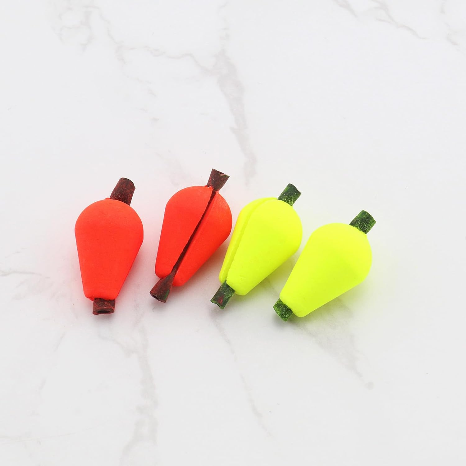 LT Easiyl 20Pcs Float Foam Fly Fishing Float Strike Indicator Water Drop Bobber Indicators Accessory Fluorescent Yellow and Orange Red image number 1