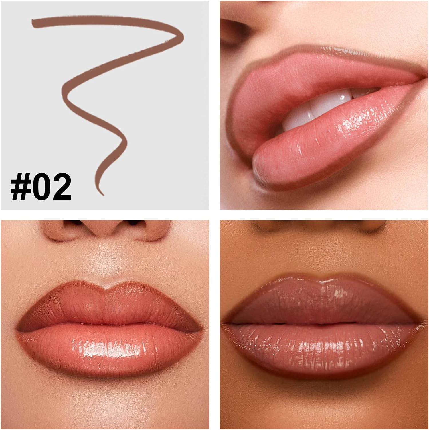 Erinde Peel off Lip Liner Stain, Long Lasting Lip Stain Peel Off, Women Waterproof Matte Lipstick, Transfer Proof Lip Tint Peel Off, Highly Pigmented Color Lipliner #002 Dark Brown