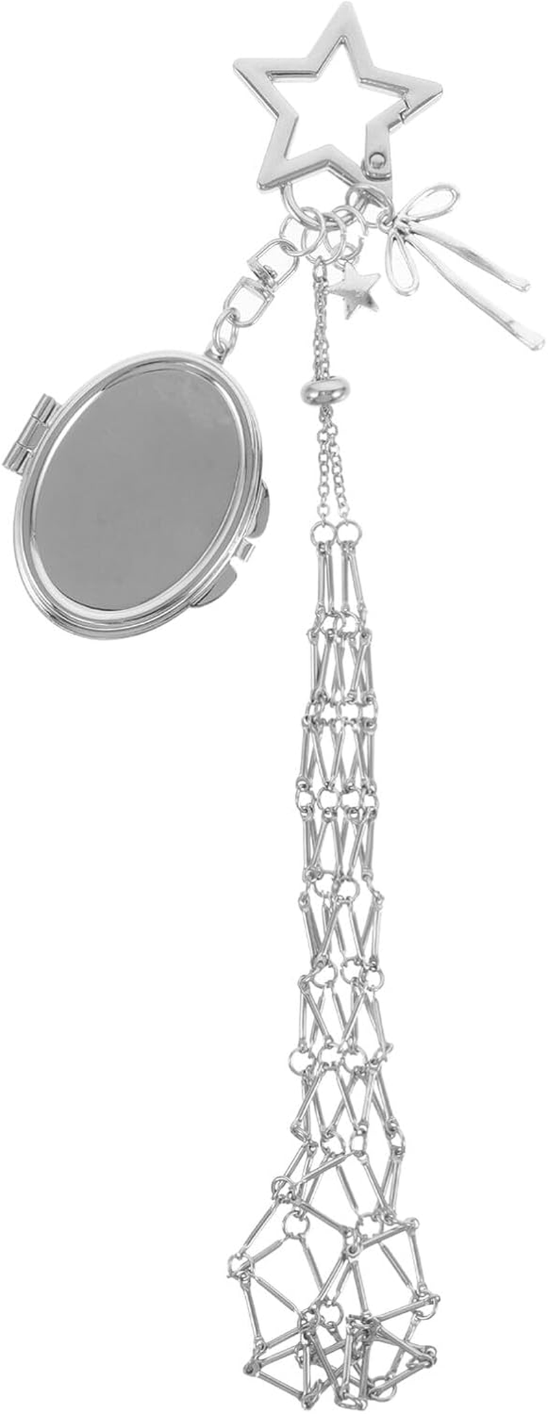 PLAFOPE Stainless Steel Mesh Lipstick Pouch Keychain for Women Compact Breathable Organizer Pendant with Mirror Holder Portable Purse Charm for Lip Balm and Small Makeup Storage image number 1