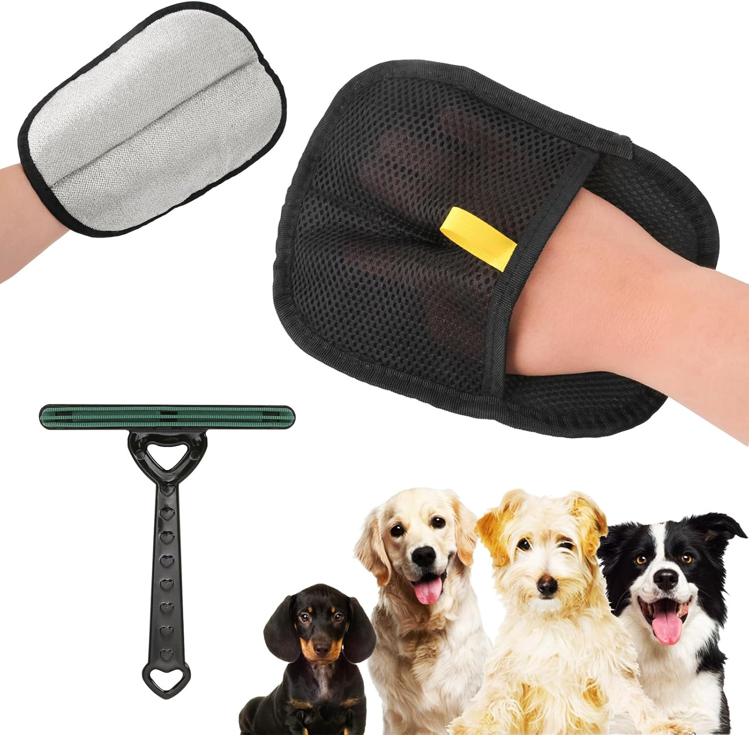Zidoley Fur Magnet Pet Hair Brush Set, Double-Sided Fur Gloves, Lint Brush, Cat Hair Remover, Pet Hair Remover Glove, Clothes Brush, Dog Hair Brush, Cat Hair Brush, Cat Glove image number 2