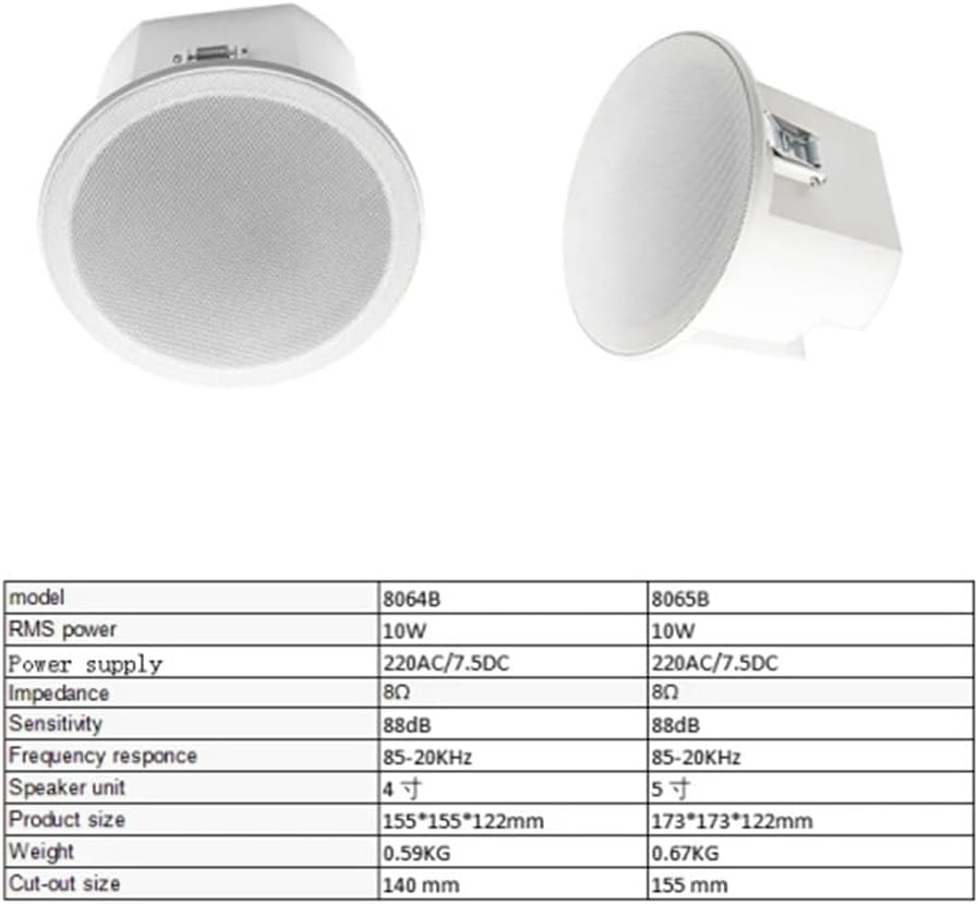 Qauffty Built-In Amplifier Full Range Bluetoothback Cover Home Theater Background Music Ceiling Speaker(A) image number 5