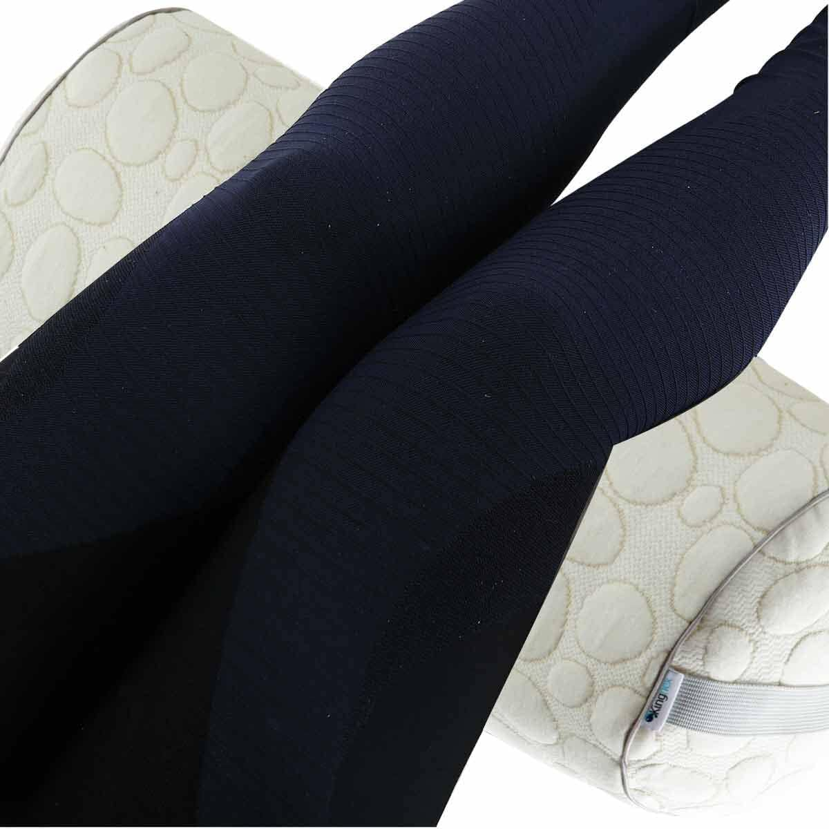 Kingnex Zipper Adjustable under Knees Bolster Roll Pillow to Relief Lower Back Pain or between Legs for Side Sleepers Shredded Latex Cylinder with Organic Cotton Cover 18X6 image number 6