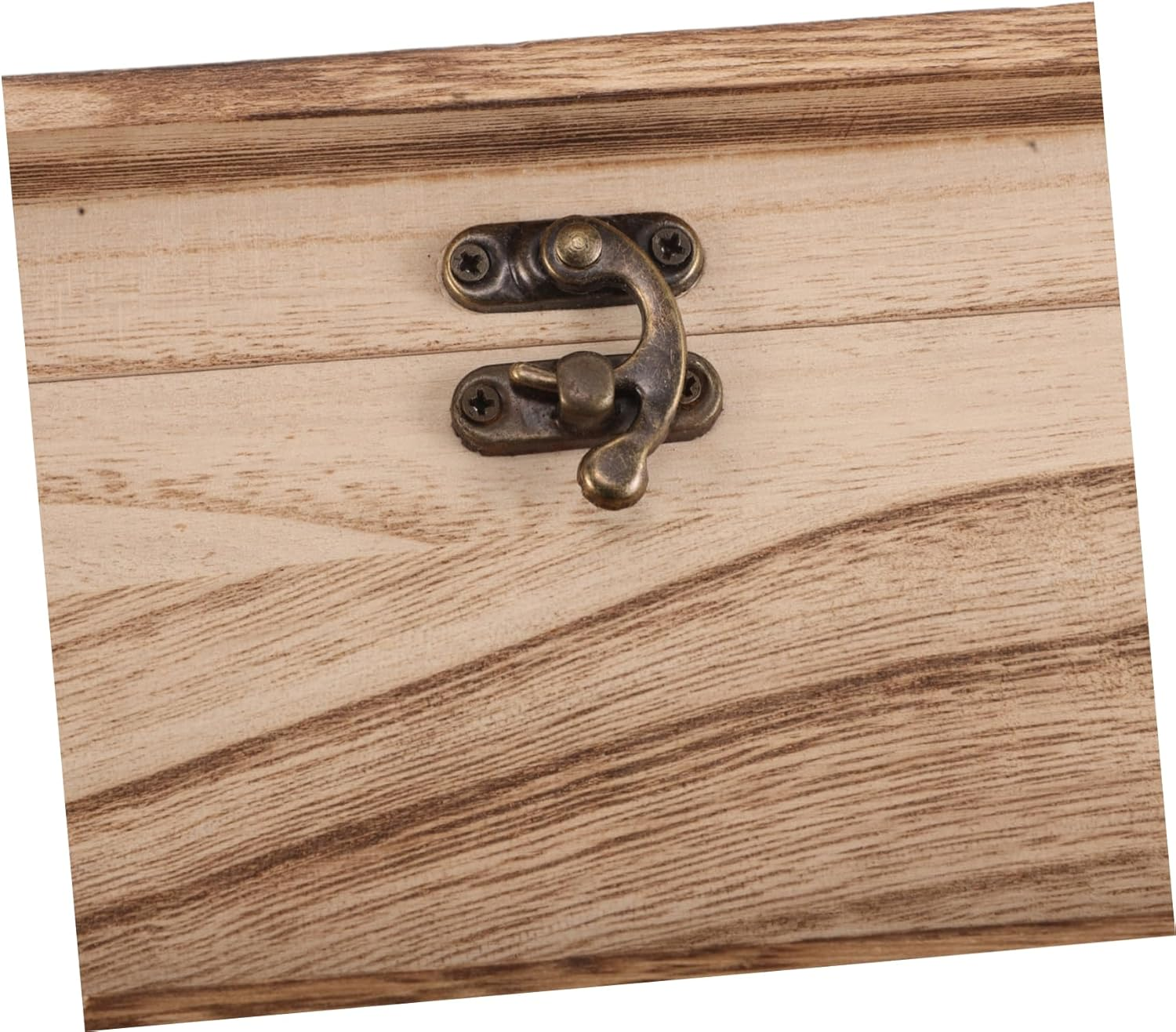 Hohopeti Vintage Wooden with Flip Lid Memorial Storage Container for Books and Trinkets Unpainted Memorial Case Home Decoration