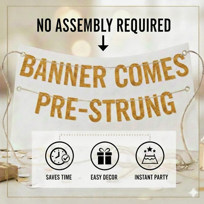 Awesome since 2000 Gold Glitter Banner - 26Th Birthday and Anniversary Party Decorations