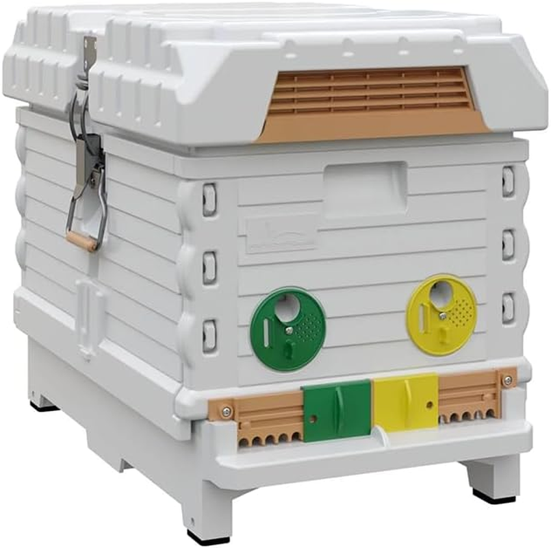 Apimaye Insulated 7 Frame Langstroth Nucleus Assembled Bee Hive Set with Core Frames and Foundations [Tan] image number 2