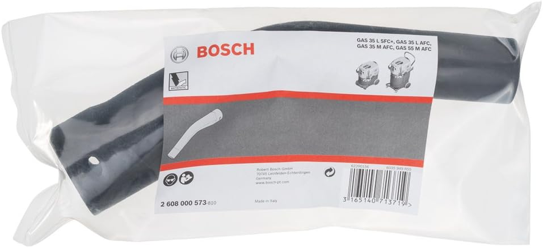 Bosch Accessories 1X Antistatic Elbow (For Easy Access and Reach, Connector &Oslash; 35 Mm, Elbow Inlet &Oslash; 25 Mm, Connects to Dust Hoses and Pipes, Accessory Dust Extractors) image number 4