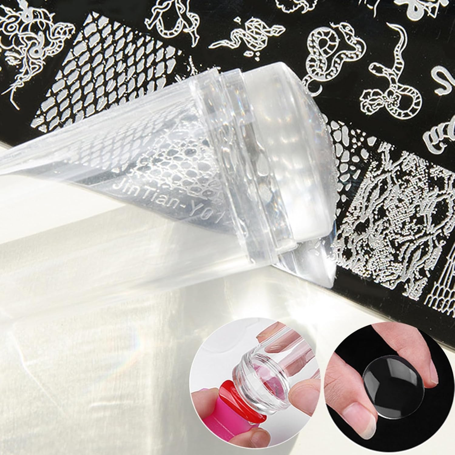 Nail Art Brush Set with 15 Precision Brushes and Blending Palette Black