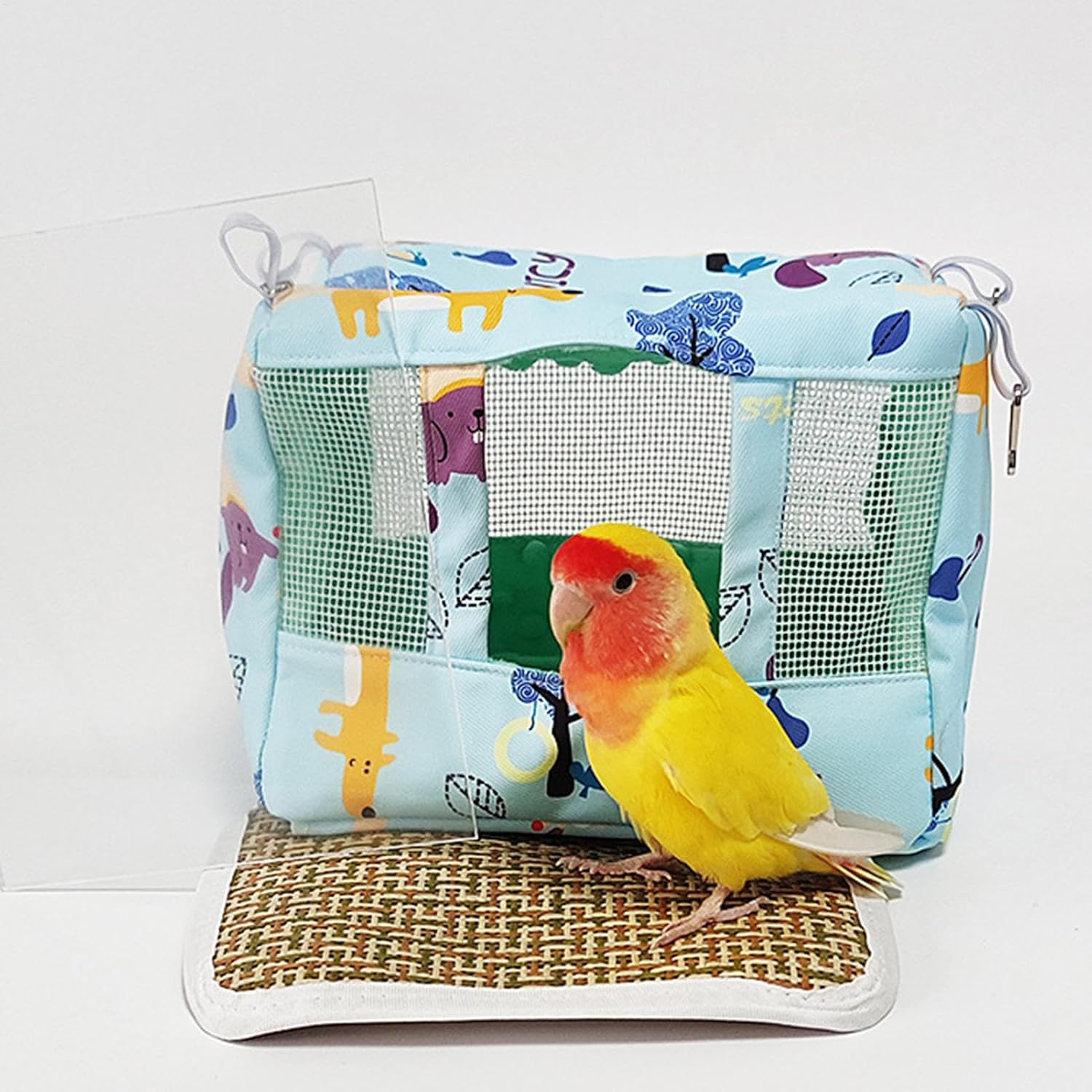 Bird Nest House | Breathable Parrot Habitat Cave with Cool Mat - Waterproof Cloth Animal Cave for Parakeet Cockatiel Lovebird African Grey image number 2