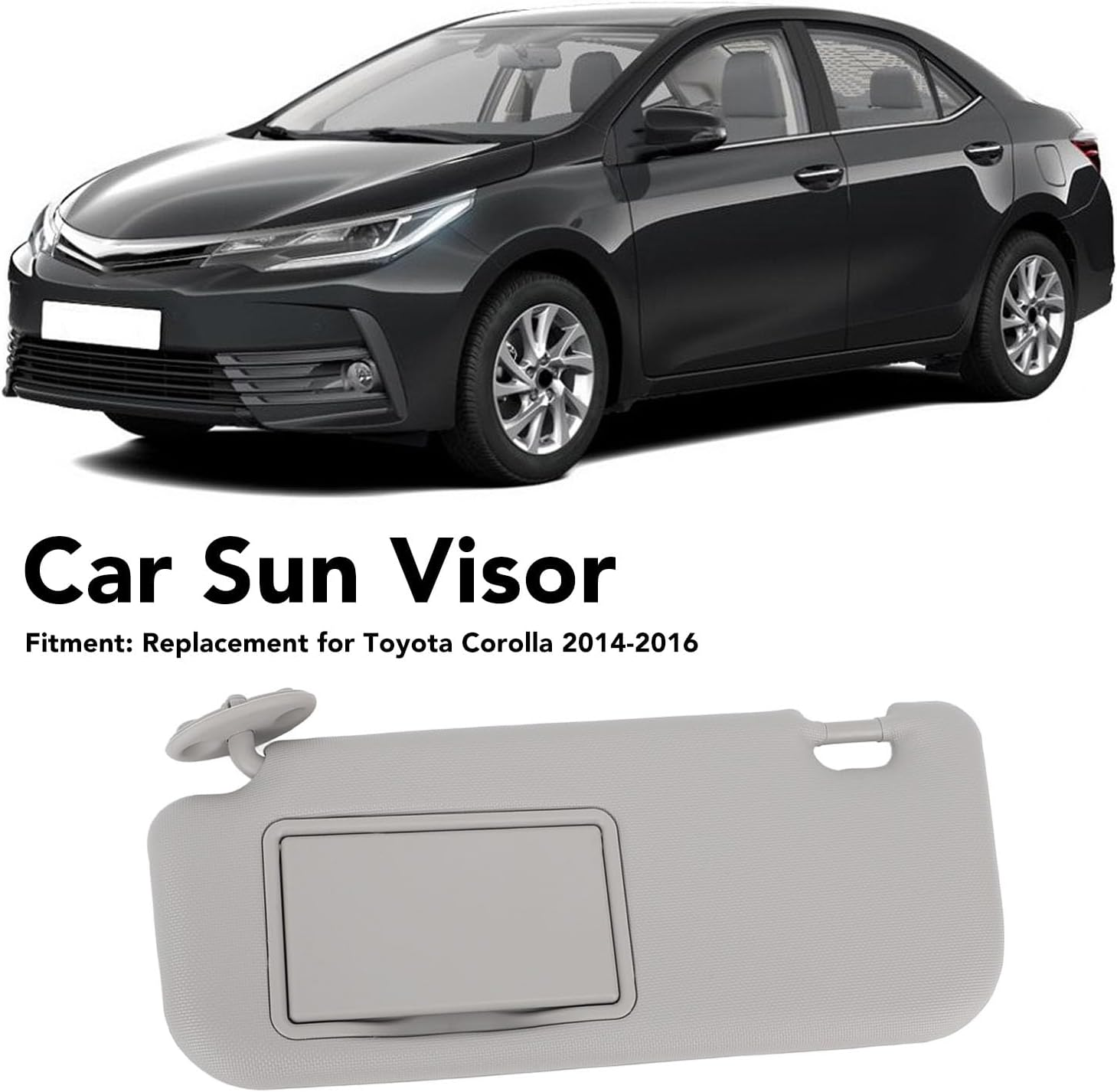 Sun Visor, Grey Left Driver Side Sun Visor with Sunroof Makeup Mirror 2006 to 2013, Multifunctional Sun Shielding Visor Mirror Replacement for Toyota 2014 to 2016 image number 5