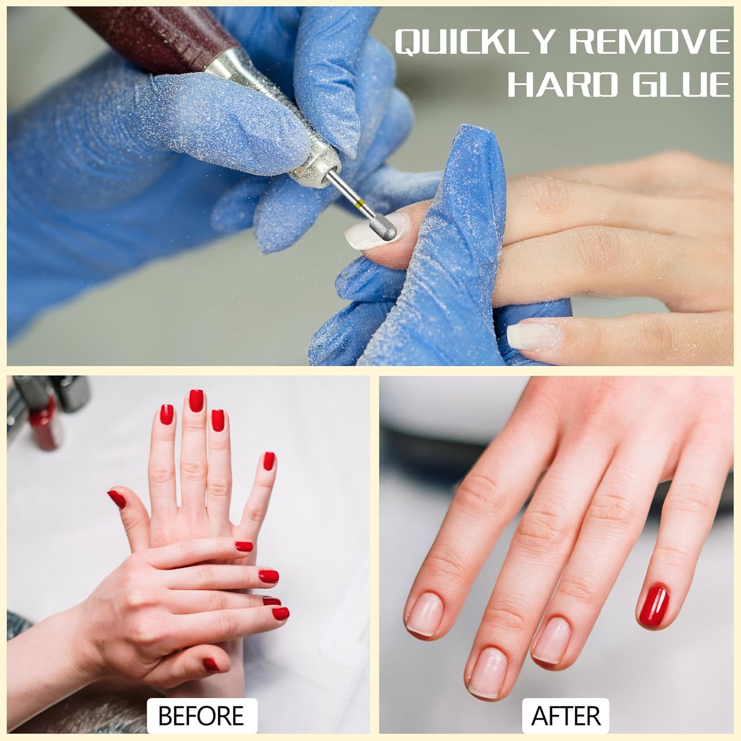 Nail Drill Bit,Cylinder Diamond Carbide Cuticle Remover Bit,3/32" Shank,Professional Diamond Carbide Nail Drill Bit for Acrylic Gel Nails,Home Salon & Diy(Exrta Fine) image number 4