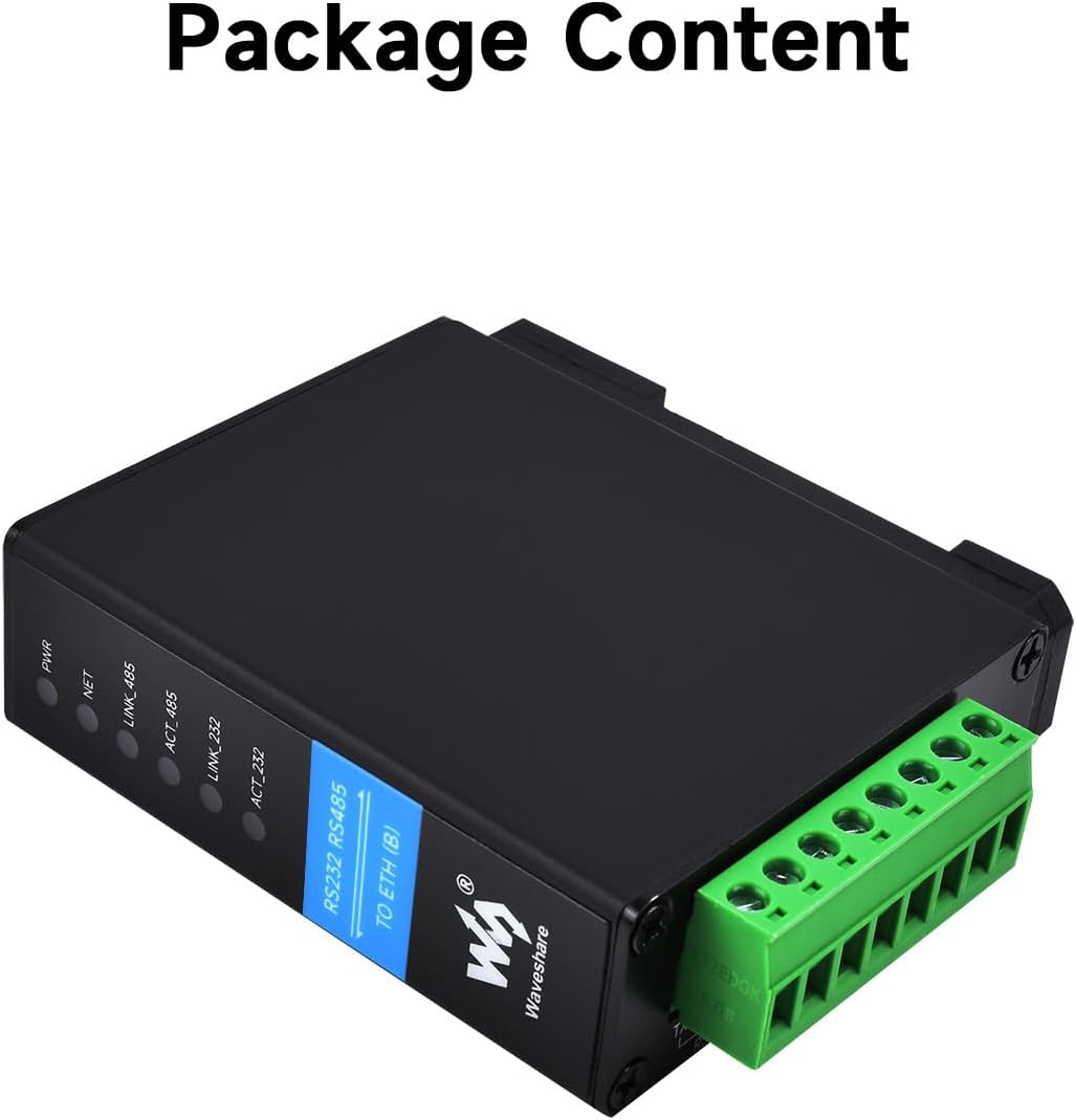 Waveshare RS232 RS485 to RJ45 Ethernet Serial Server Dual Channels Independent Operation Dual Ethernet Ports,Common Network Ports,Modbus Support,Module Bi-Directional Transparent Transmission image number 4