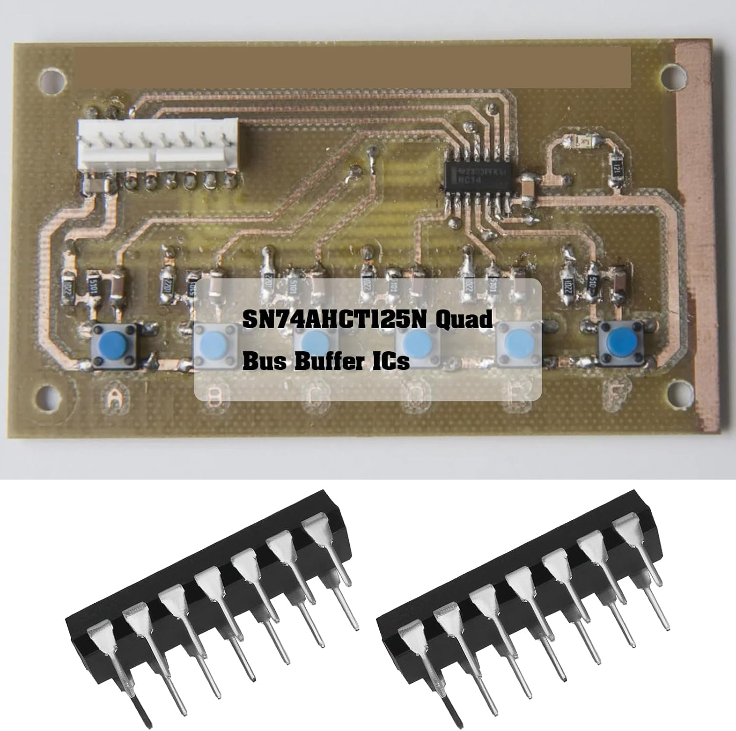 Be in Your Mind 5 Sets of SN74AHCT125N Quad Bus Buffer Three-State Outputs Chips with Sockets for Digital Circuits Buffering image number 1