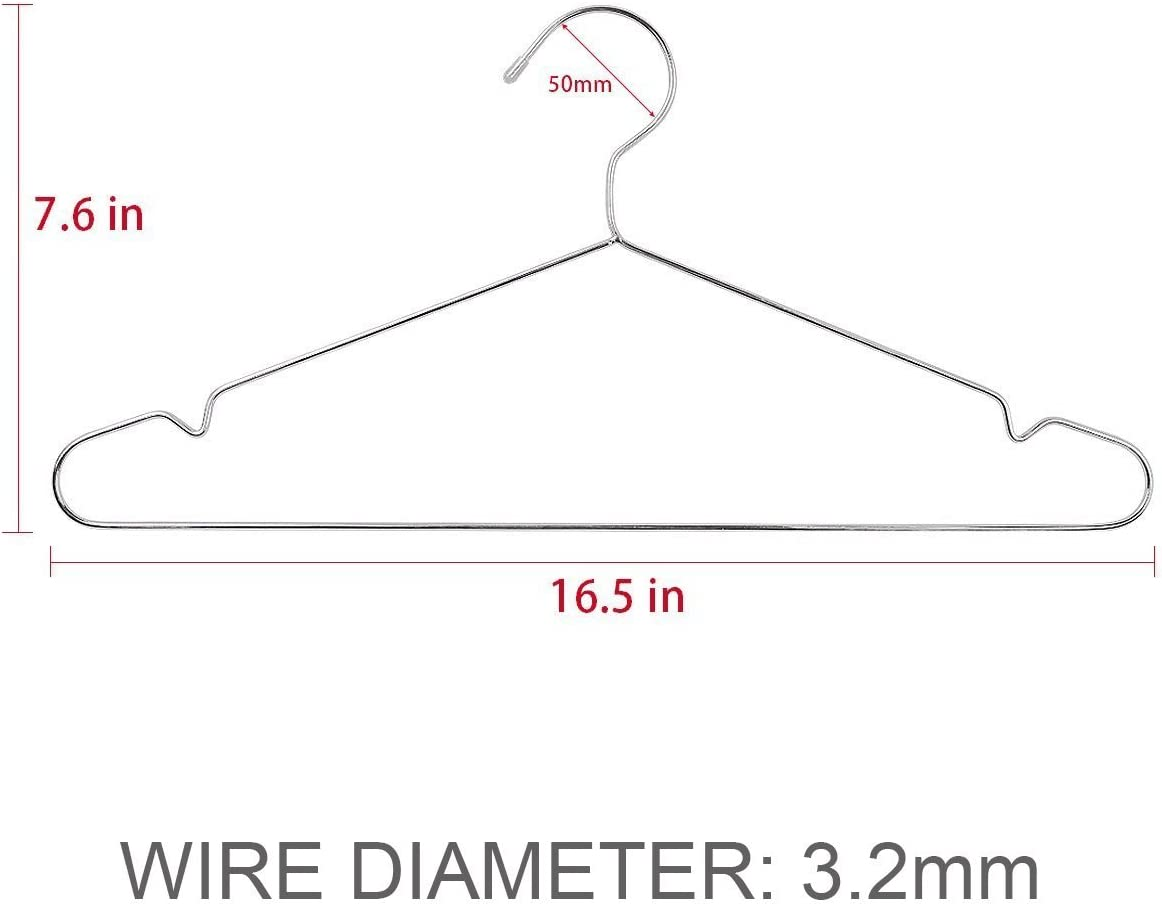 Wire Hangers 40 Pack Stainless Steel Strong Metal Wire Hangers Clothes 16.5 Inch by Timmy image number 4