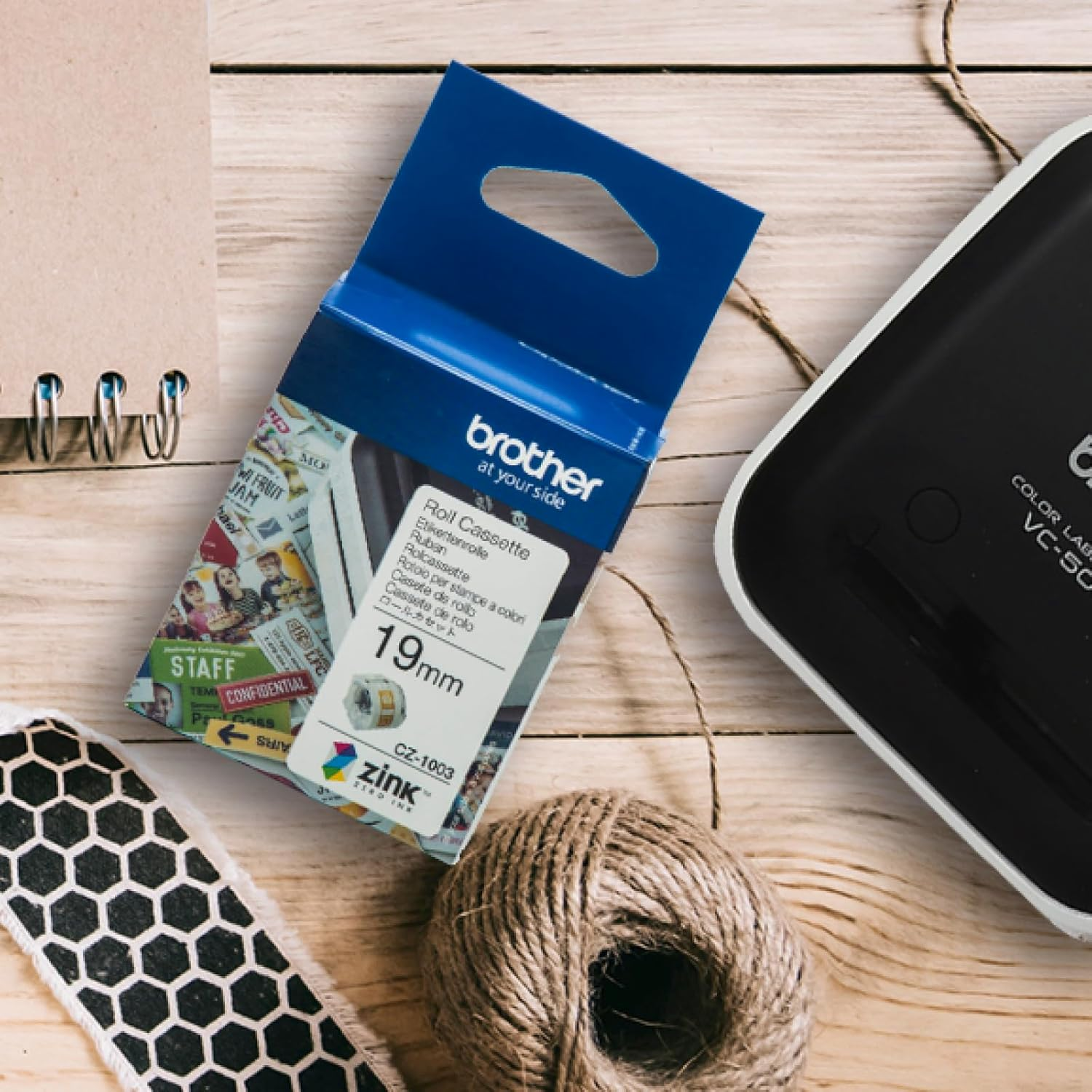 Brother Genuine CZ-1003 Continuous Length Roll, 19Mm X 5M, Featuring Zink Zero Ink Technology