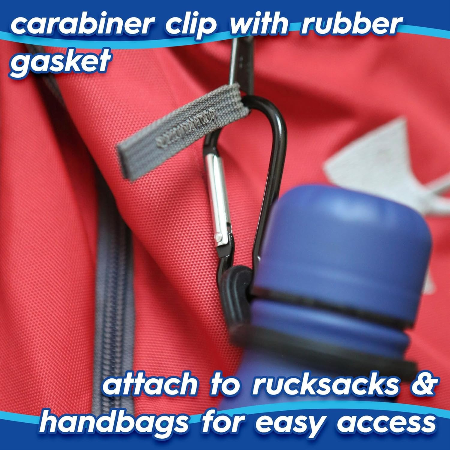 Harbour Housewares Stainless Steel Water Bottle with Carabiner Clip - 500Ml - Matt White - 1X Metal Cold Drink Drinking Vacuum Drinks Flask with Leak Proof Lid for Adults & Kids Gym, Sports, Travel image number 5