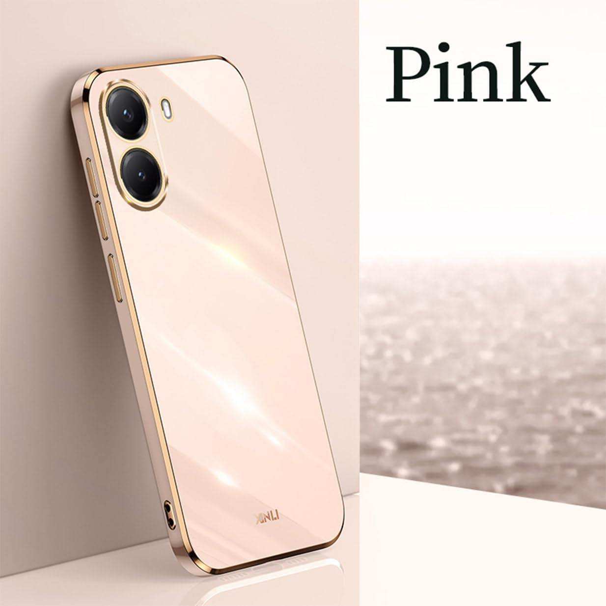 UPLAI Case for Xiaomi Poco X7 Pro, Ultra Thin Shockproof Mobile Phone Case with Fashionable Electroplating Design, Premium TPU and Soft Silicone Protective Case (Pink) - White image number 3