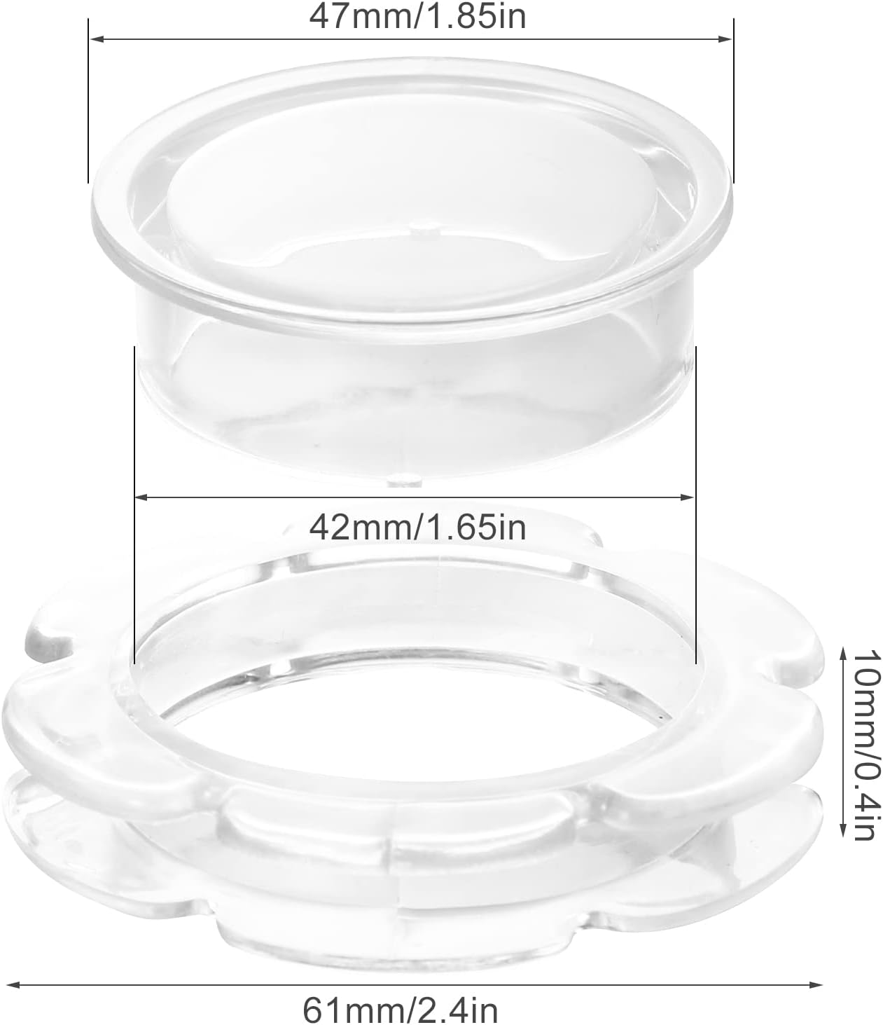 AIEX 2Pcs Patio Table Umbrella Hole Ring, Silicone Umbrella Table Plug Flower Shape Patio Table Umbrella Parasol Hole Ring for 2 Inch Table Hole (Clear) image number 5