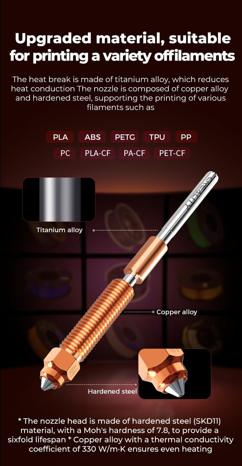 Creality Upgraded K1C Ceramic Heating Block Kit&mdash;Quick-Swap Nozzle Kit image number 4