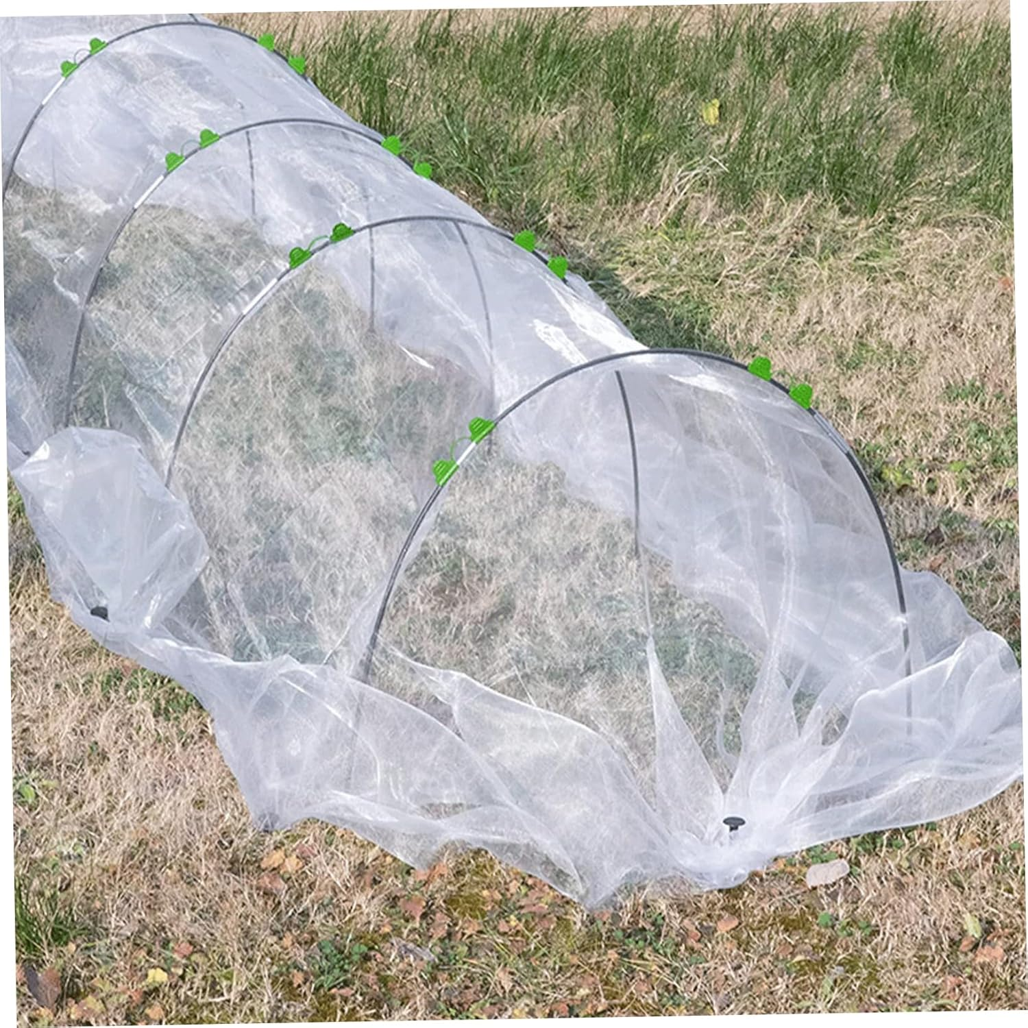 Bird Netting Garden Kit with Hoops and Pegs Raised Bed Cover Mesh for Vegetables Fruits Flowers Protection from Insects Birds and Animals Garden Netting