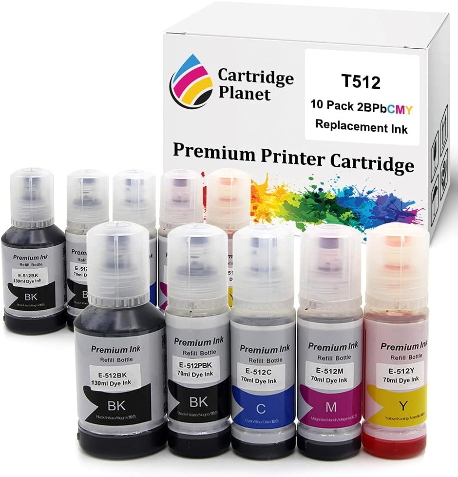 Cartridge Planet 10 Pack (2BK,2PBK,2C,2M,2Y) Compatible Ink for Epson T512 for Epson Expression Premium ET-7700 Expression Premium ET-7750