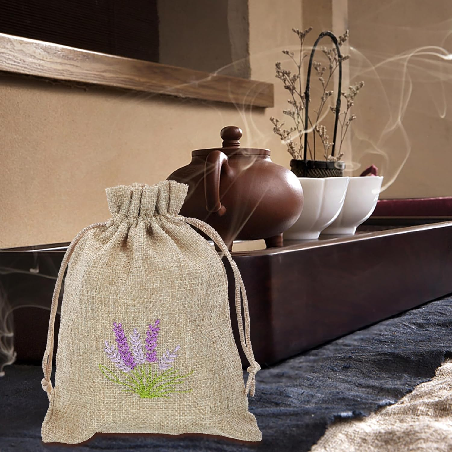 Luxshiny 10Pcs Lavender Sachet Bags Drawstring Empty Fragrance Pouches Multi-Functional Candy Packaging for Party Favors and Home Decor image number 2