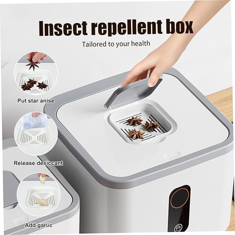 Roczential Large Capacity Rice Container, Food Dispenser Measuring Cup, Rice Storage Container 5Kg Airtight, Cereal Dry Food Flour Bin, Pantry Organization Bin for Sugar Pasta Soybean Corn image number 2