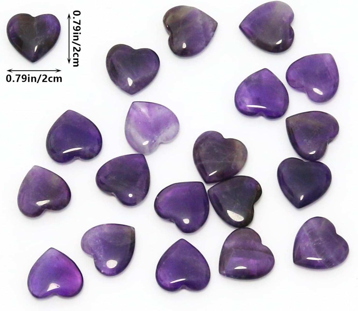 Tumbled Polished Natural Amethyst Stones and Crystals Heart Stones, Crystals and Healing Stones Quartz Bulk for Wicca, Reiki, Healing Energy, Chakra Stones, Witchcraft Supplies(20Pcs) image number 3