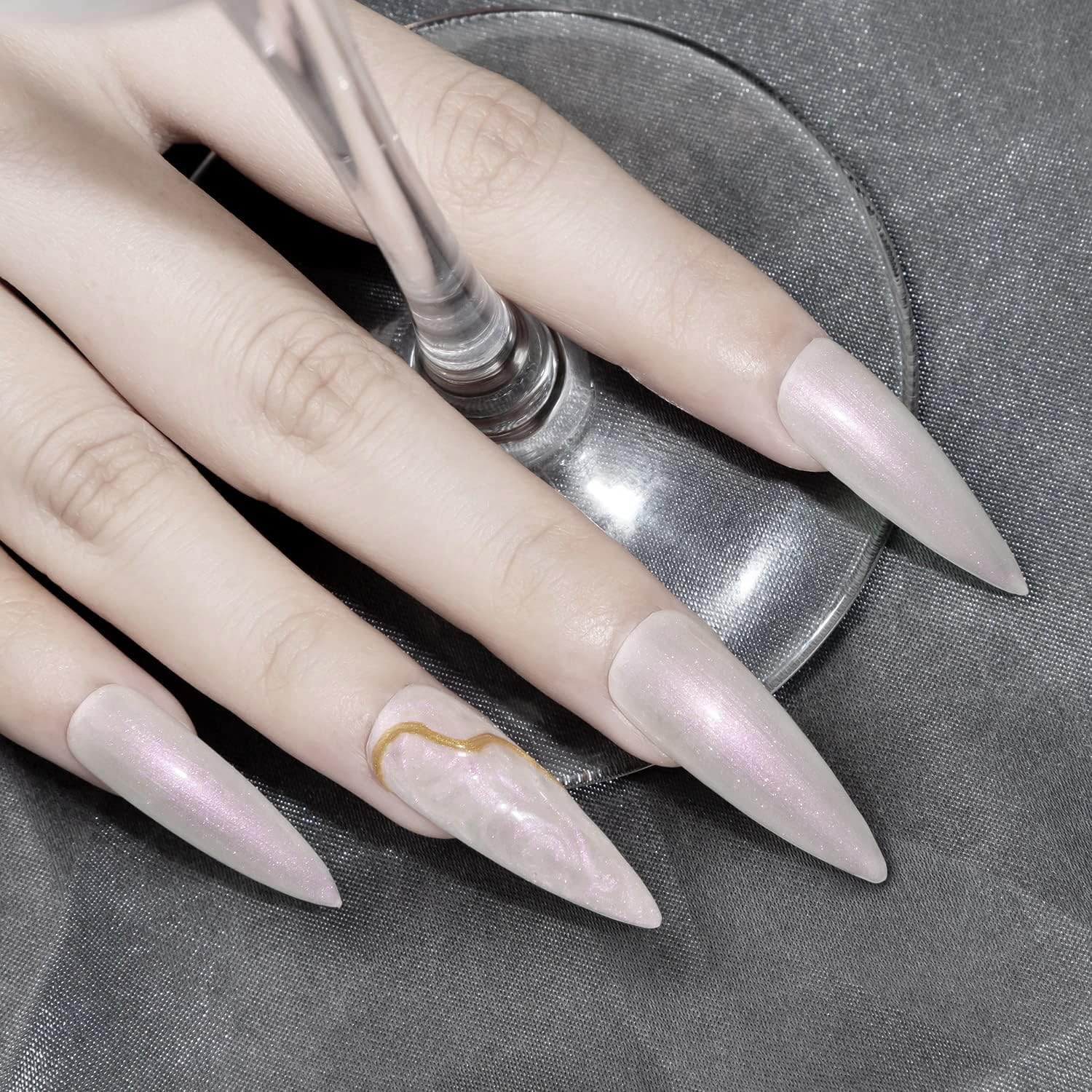 Vishine 16Ml Pearl Gel Nail Polish, Glitter Drawing Gel Polish Shimmer Mermaid Nail Gel Soak off UV Gel for Nail Art Salon Home DIY Manicure 0.54Oz image number 3