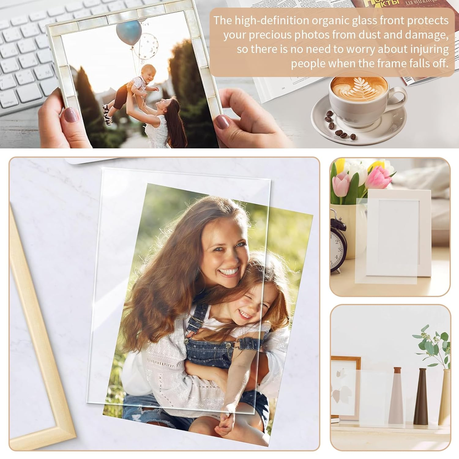 20 Sheet Transparent Acrylic Painting Boards, Lightweight Clear Extruded Plexiglass with Protective Paper for Craft DIY Display Projects, 5X7'' Clear Acrylic Sheets for Picture Frame Glass Replacement image number 3