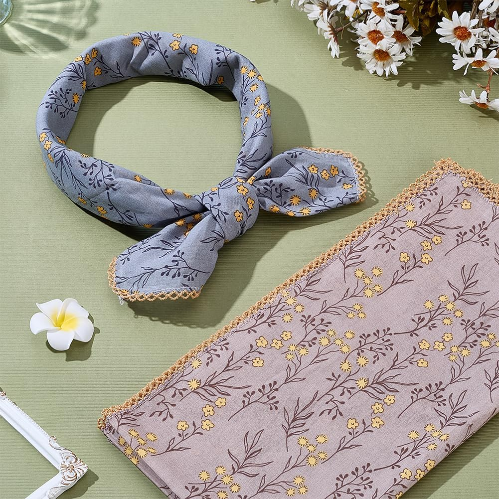 WEBEEDY 2 Styles Large Cotton Bandana Headband Square Floral Bandanas for Women Men, Head Wraps Hair Scarf Handkerchief Protective Coverage for Boho Beach Camping Gifts, 70X70 Cm image number 1