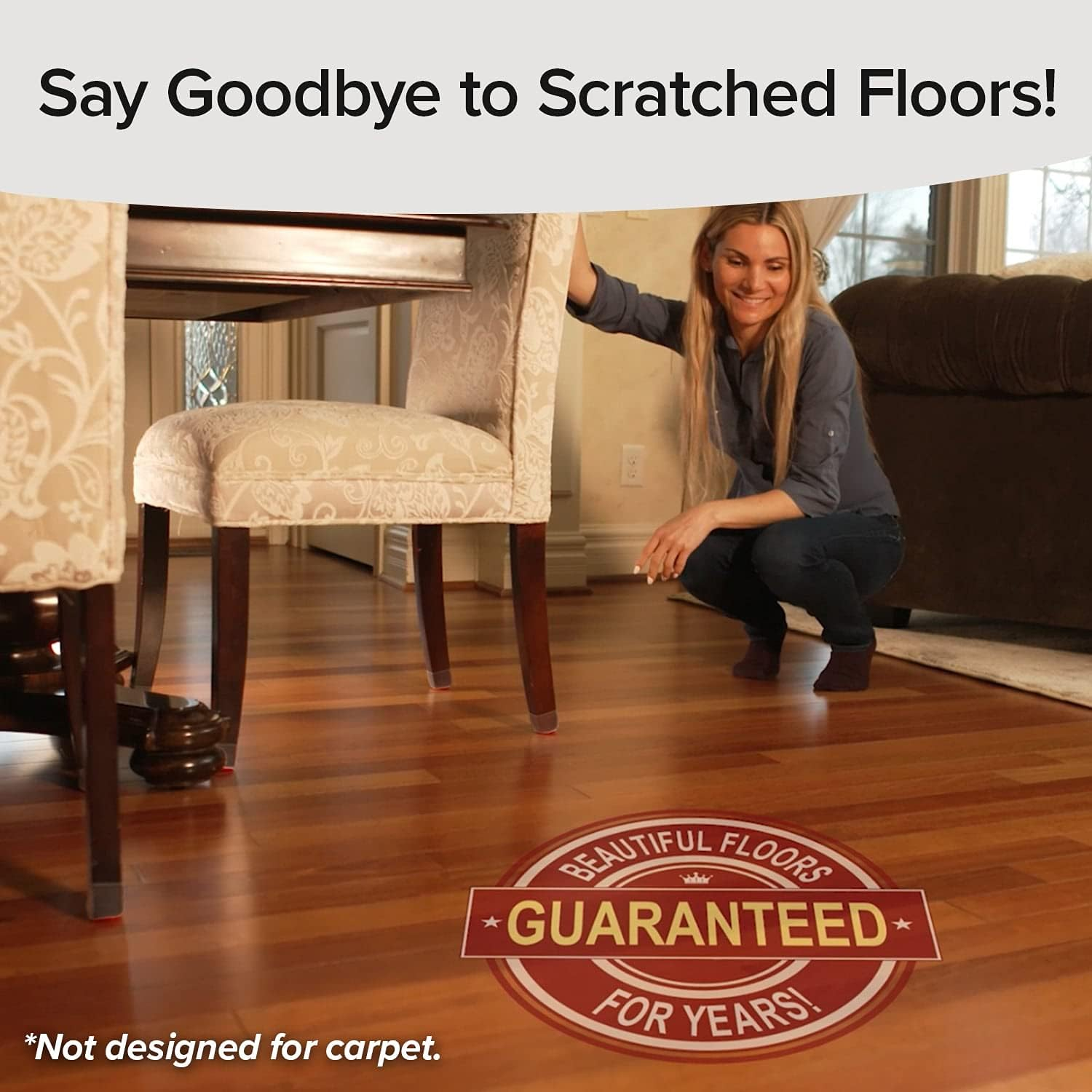 Bulbhead Ruby Sliders as Seen on TV by - Red Means They&rsquo;Re Authentic - Premium Chair Covers Protect Hardwood & Tile Floors from Scratching - Fits Most Furniture Leg Sizes & Shapes - 8 Pack