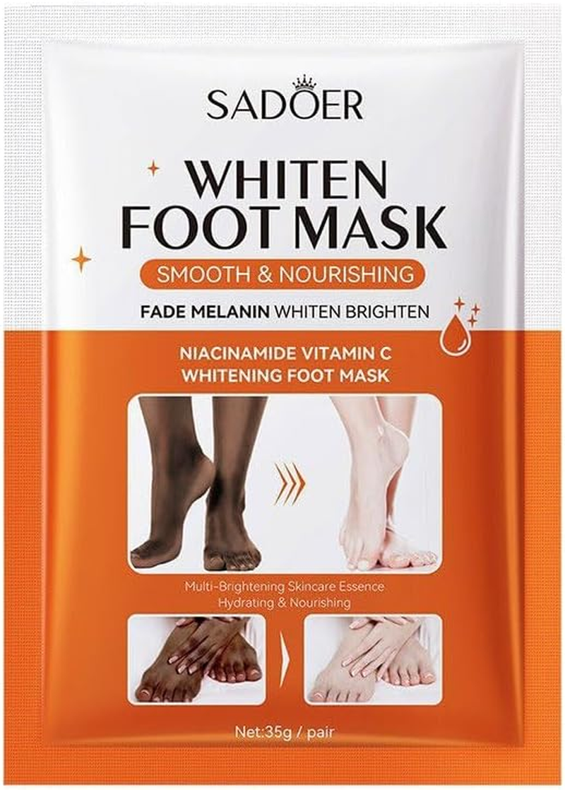 Whitening Foot Mask, Tender Skin, Moisturizing, Autumn and Winter Foot Care, Niacinamide Whitening Foot Mask 35G 1 Piece