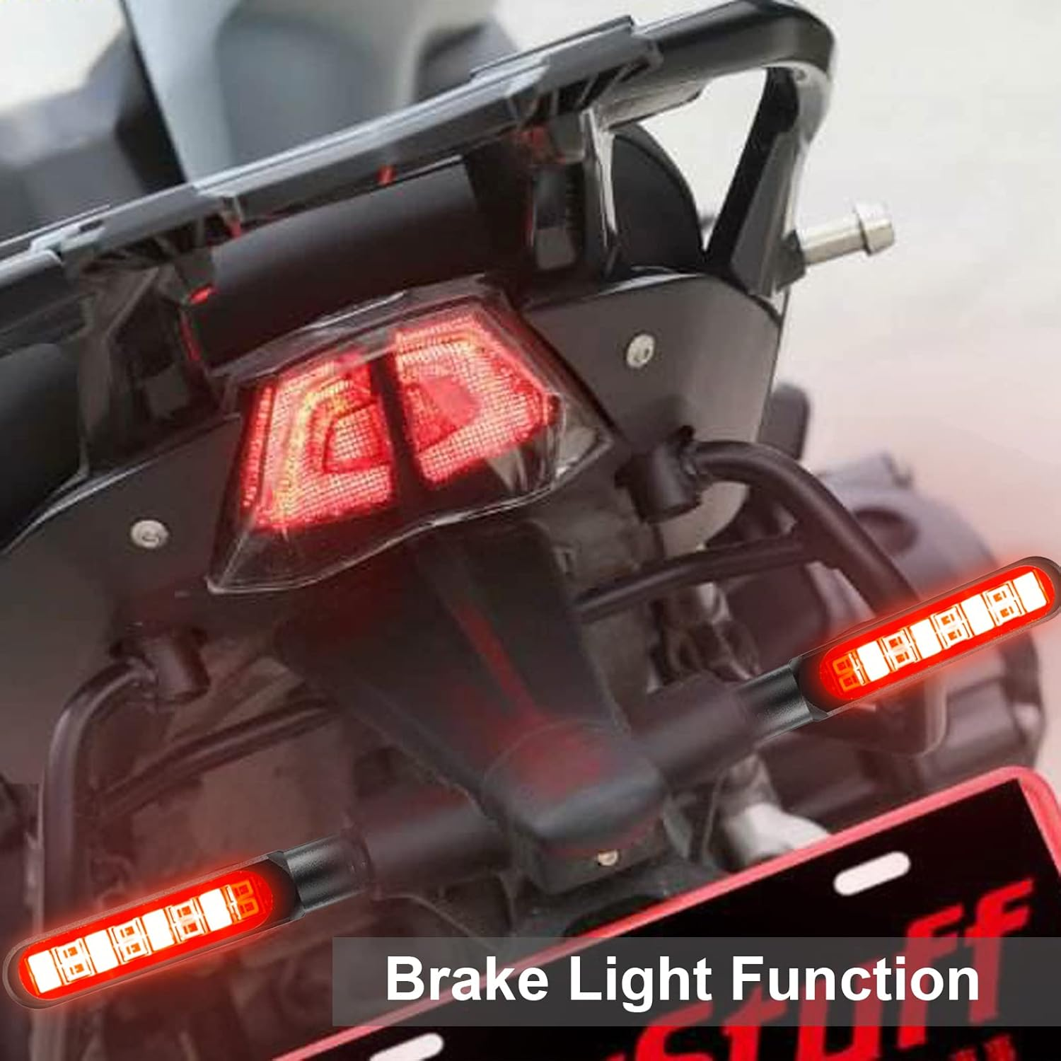 Kinstecks 4PCS Motorcycle Indicators Flowing Turn Signal Lights Motorbike Turning Indicators Daytime Running Lights Brake Lights 12V 16LED for Motorcycle Motorbike image number 5