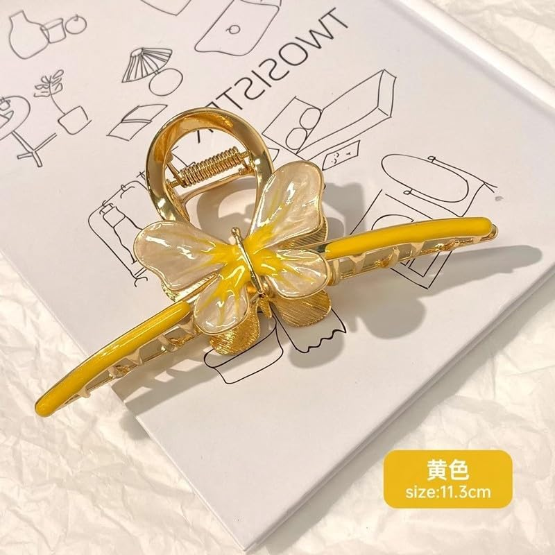 Pack of 3 Butterfly Hair Clips, Flat Hair Clips for Women, Flat Claw Clip, Strong Hold Women'S Hair Clips, Hair Clip for Thick and Thin Hair, Hair Clip Flat Women image number 3