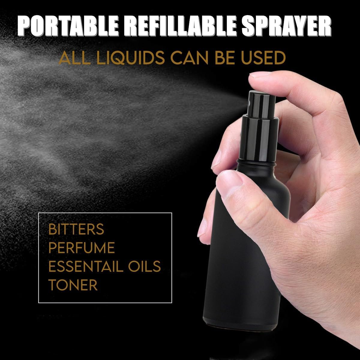 Shining Craft Absinthe Spritzer Cocktail Atomizer Cocktail Spray Bottle Vermouth Sprayer Martini Atomizer Bar Mister 2Pack 1.7Oz/50Ml with Funnel, SET004