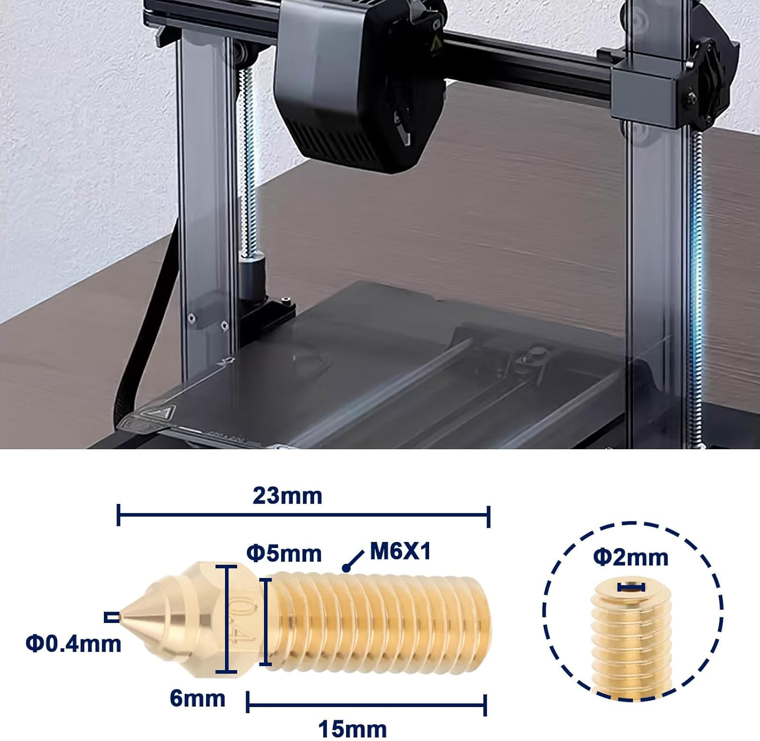 SG Store 5 Set 3D Printer Brass Nozzles Black Silicone Socks Kit Including 5PCS 0.4Mm Nozzles and 5PCS Silicone Socks Compatible with Creality K1 /K1 Max image number 5