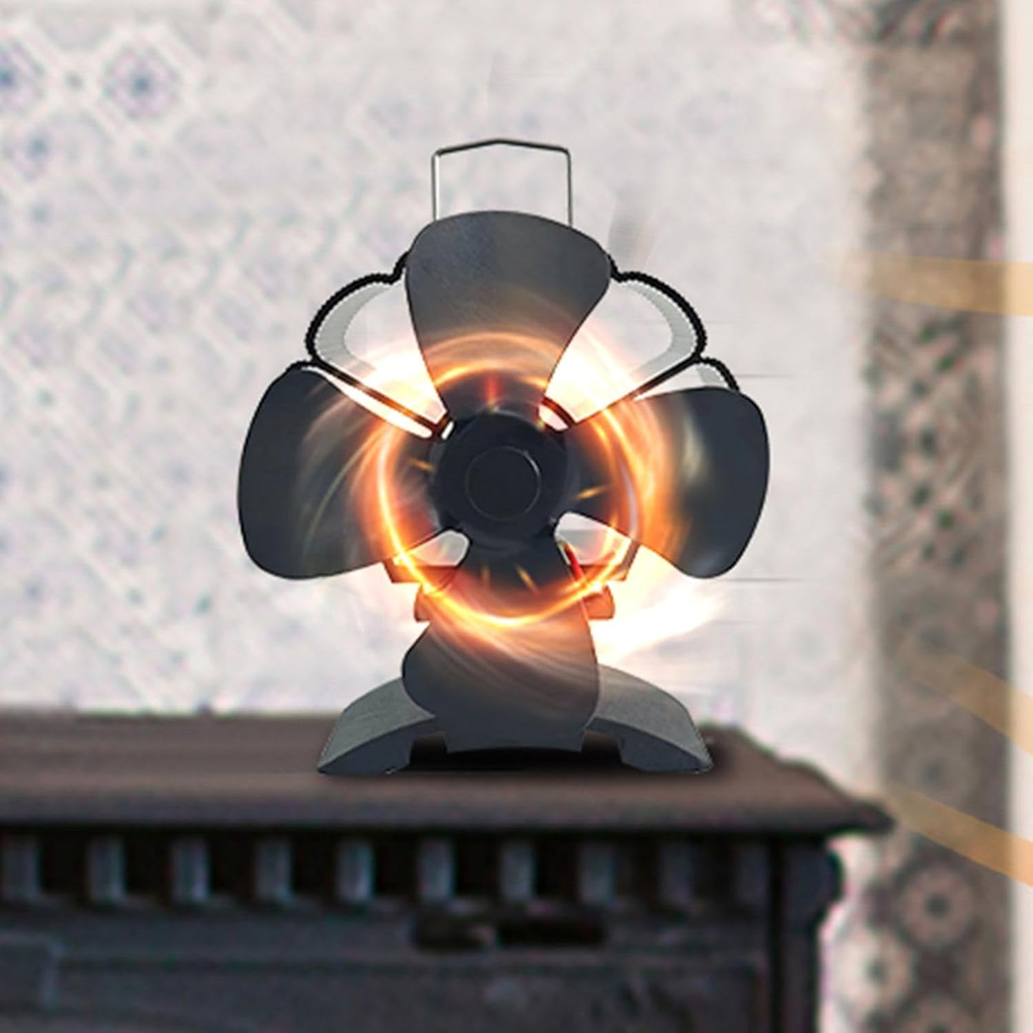 Wood Burner Fan Heat Powered - Heat Powered Thermoelectric Thermal Fan - Non Electric Quiet Fireplace Fans, Wood Stove Accessories