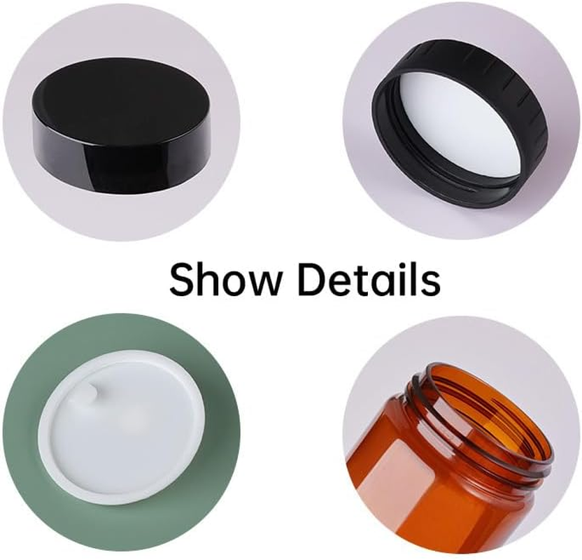 High-Quality PET Plastic Cream Bottle - 10PCS, 60ML/100ML/120ML, Double Layer Container for Cosmetic Creams, Skincare, and Lotions, Amber Brown Jar with Secure Black Lid