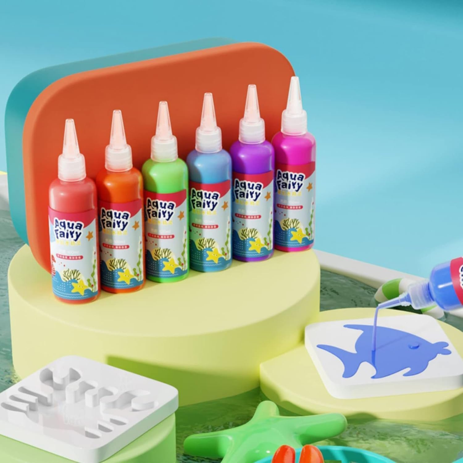 Magic Water Elf Beads Toy Set with Box, Squishy DIY Maker Kit, Jelly Sea Animal Creature, Sensory Bin Set, 12 Color and 24 Model Set, Creative Activities for Kids and Children Age 5 image number 1