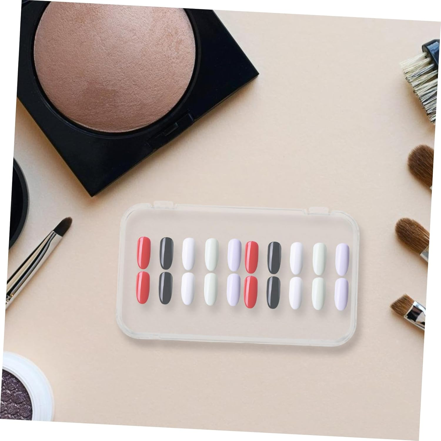 OATIPHO 12Pcs Press on Nail Storage - Small Plastic Storage Containers - French Tip Packaging Box for Nail Arts Small Items & Art Craft Projects