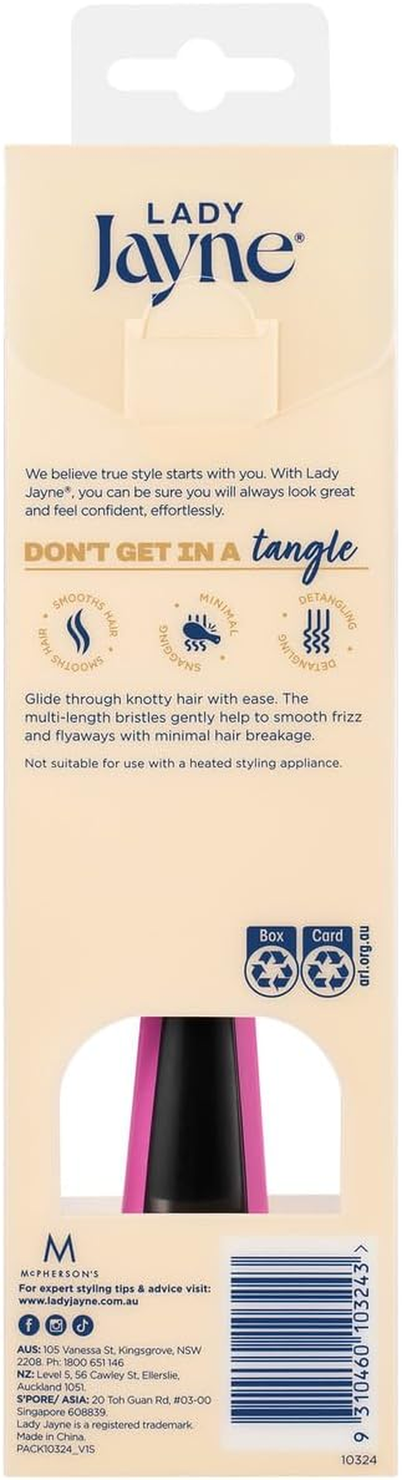 Lady Jayne 10324 Tanglepro Detangle Brush